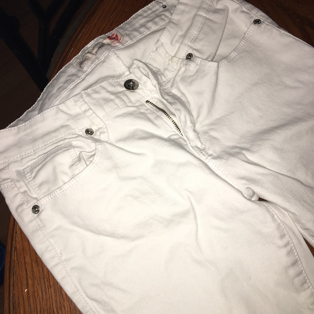 Guess white boot cut jeans